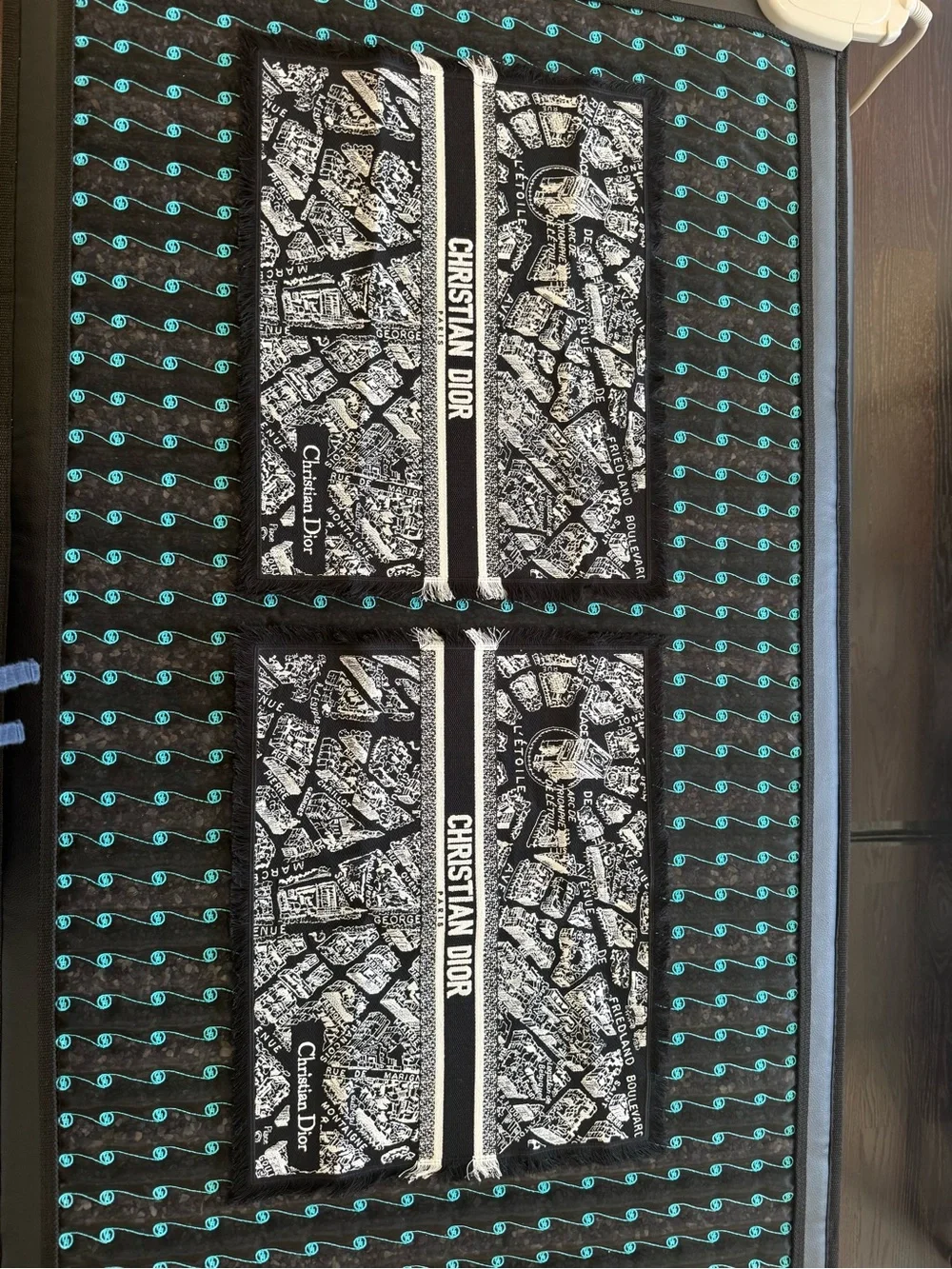 Authentic Set of 2 Christian Dior Plan de Paris placemats